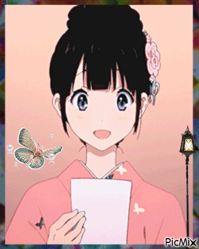 Menina -manga - Animovaný GIF zadarmo