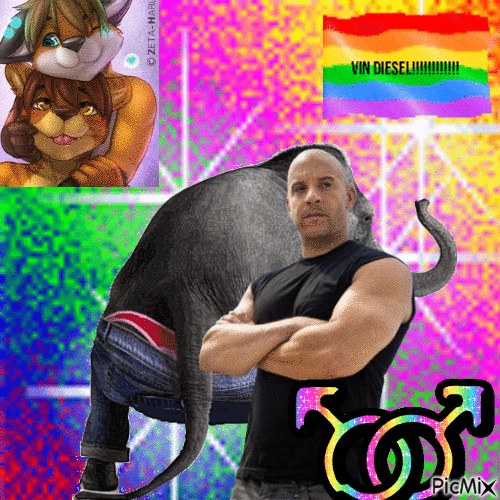 VIN DIESEL LIKES ANIMALS SO I CREATED THIS - 免费动画 GIF