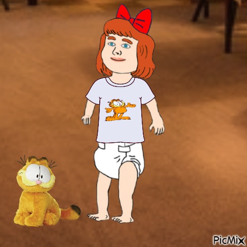 Elizabeth and Garfield - Free PNG