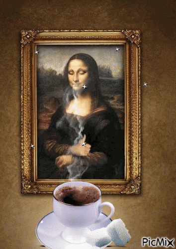 elle aime le café - Δωρεάν κινούμενο GIF