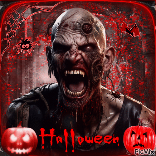 Halloween zombie - Bezmaksas animēts GIF