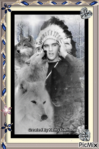 Elvis with Wolves - GIF animate gratis