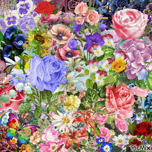 floral madness - GIF เคลื่อนไหวฟรี