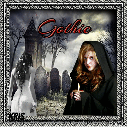 Portrait de femme gothique - GIF animé gratuit