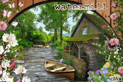 watermill - GIF animasi gratis
