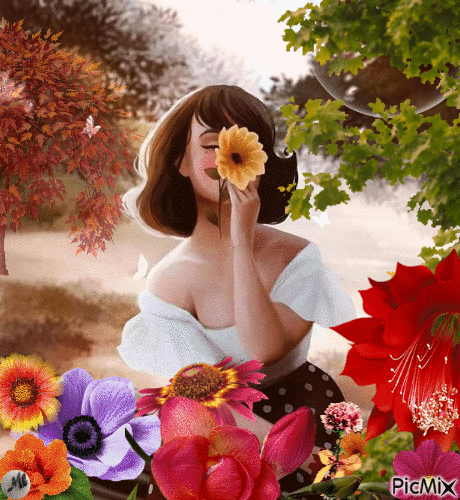 Bellas flores - GIF animado grátis