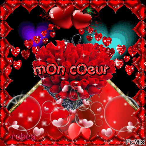 Mon coeur - Бесплатный анимированный гифка