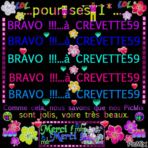 kdo pour "Crevette59"... MERCI ! - MERCI !... :-)) - Безплатен анимиран GIF