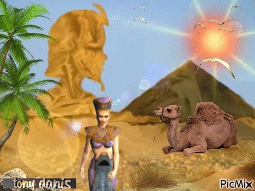 EGYPT original backgrounds, painting,digital art by tonydanis - Free animated GIF