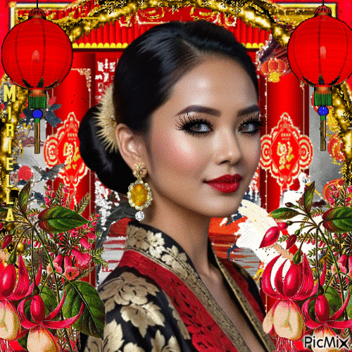 Contest!Belle femme asiatique - GIF animé gratuit