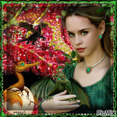 lady and the dragons - Ingyenes animált GIF