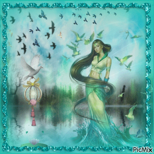 💚 Enchanted Bird Lady... 💚 - Free animated GIF