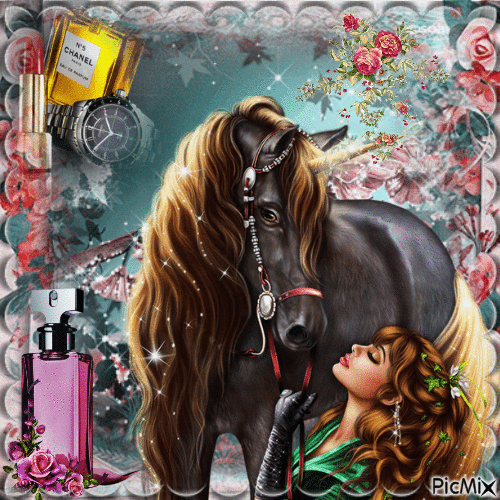 parfum avec un cheval - Δωρεάν κινούμενο GIF