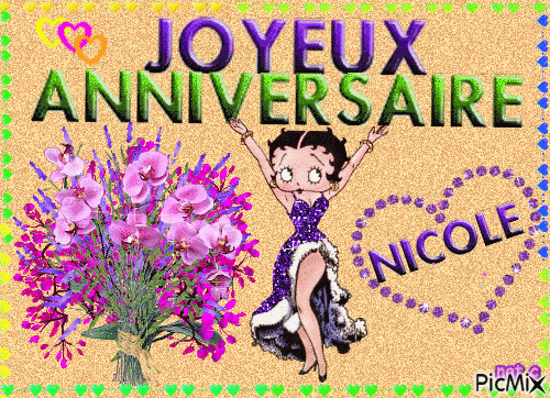 joyeux anniversaire Nicole 13 fev - Бесплатни анимирани ГИФ