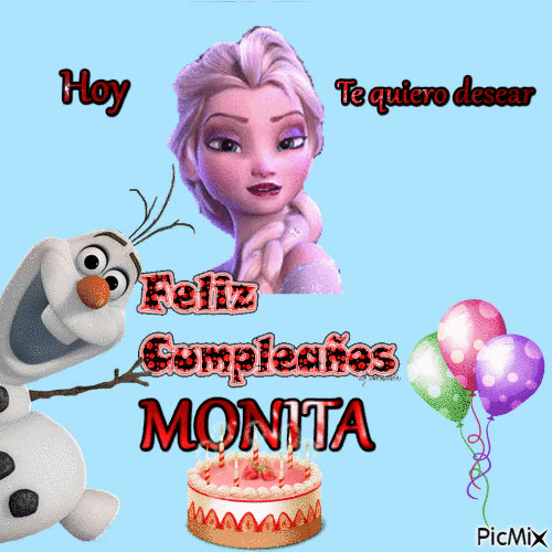Feliz cumple Monita - GIF animé gratuit