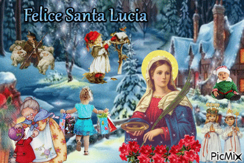 felice santa lucia - 無料のアニメーション GIF