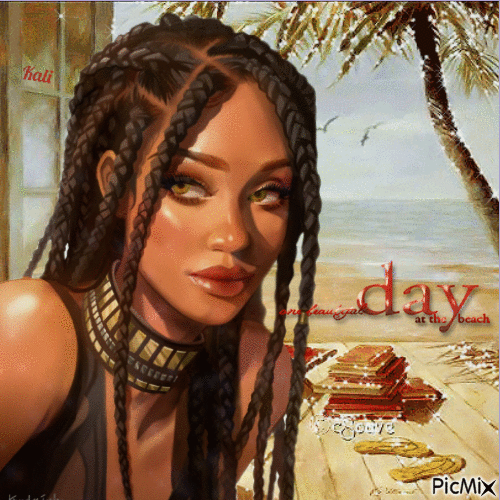 A beautiful day at the beach - GIF animate gratis