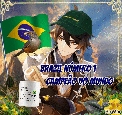 zhongli says come to brazil - Nemokamas animacinis gif