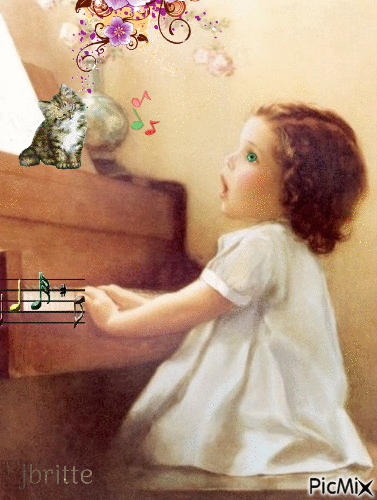 enfant piano - Bezmaksas animēts GIF