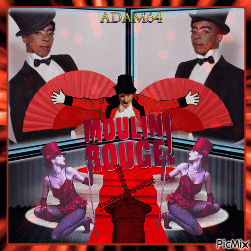 The male image of the Moulin Rouge - Animovaný GIF zadarmo