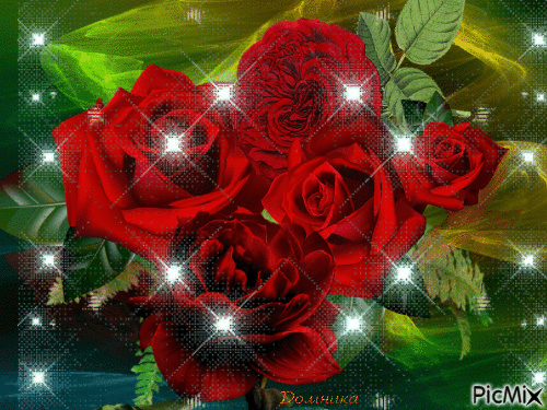 красные розы - Безплатен анимиран GIF