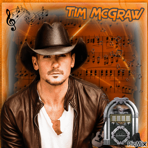 Tim McGraw Fan (ORANGE) - Free animated GIF