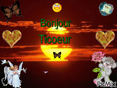 Bonjour ticoeur - Bezmaksas animēts GIF