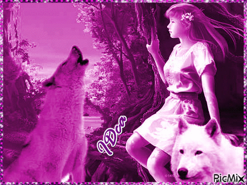 La jeune fille et les loups - Ilmainen animoitu GIF