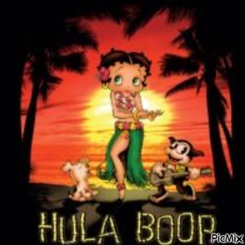 Betty Boop sous les palmiers - darmowe png