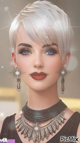 Mujer de pelo corto - Бесплатный анимированный гифка