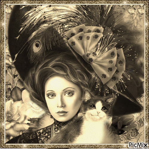 Fantasy-Sepia-Vintage-Porträt - Gratis geanimeerde GIF