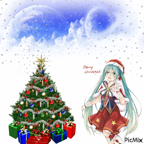 manga merry christmas - Безплатен анимиран GIF
