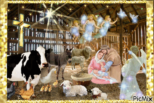 Nascimento de Jesus - GIF animado grátis