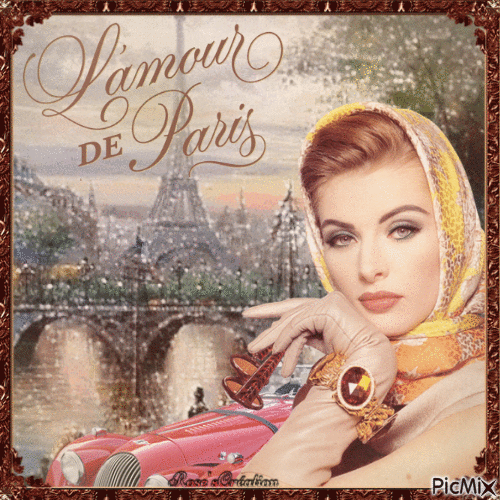 Concours : Femme à Paris avec sa voiture - Бесплатный анимированный гифка