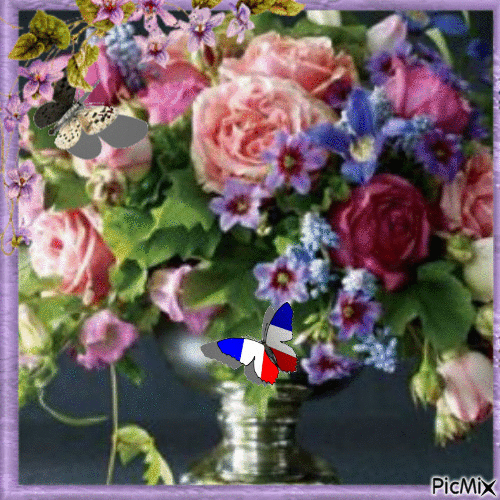Bouquet de Fleurs - GIF animado gratis