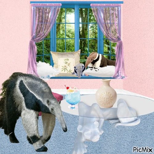 anteaters cozy home - PNG gratuit