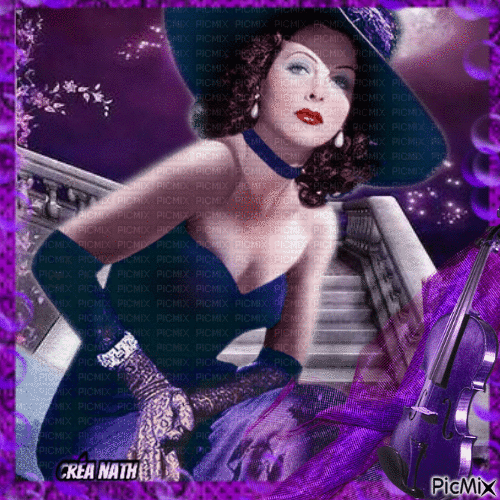 Femme  - tons violets - Δωρεάν κινούμενο GIF