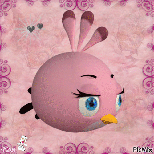 Pink Angry Birds - GIF animé gratuit
