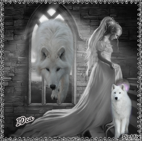 Belle et les loups - GIF animado gratis