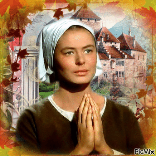 Ingrid Bergman dans le film Jeanne D'Arc - Безплатен анимиран GIF