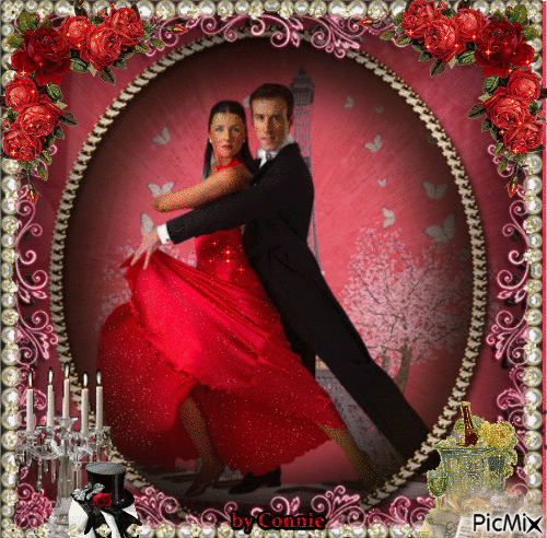 Dancing with a lady in red. by Joyful226/Connie - Gratis animerad GIF