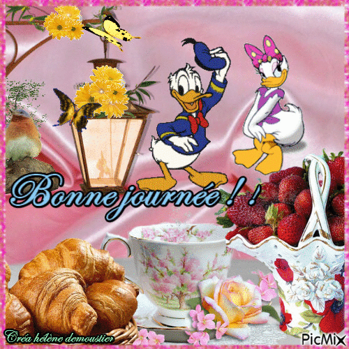 HD petit déjeuner avec Donald et Daisy - GIF animate gratis