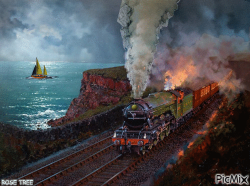 steam train - Animovaný GIF zadarmo