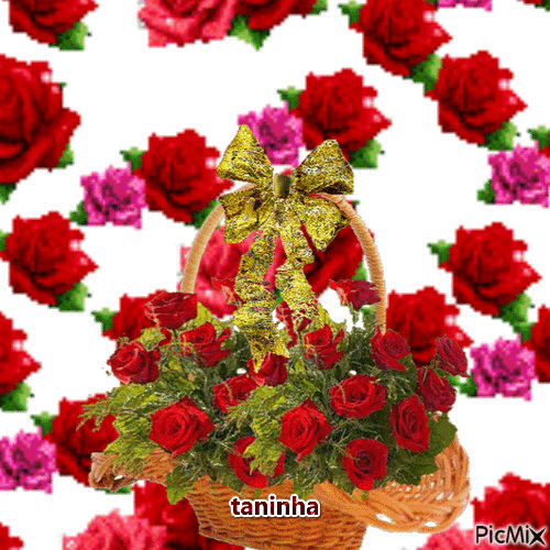 cesta com flores - Bezmaksas animēts GIF