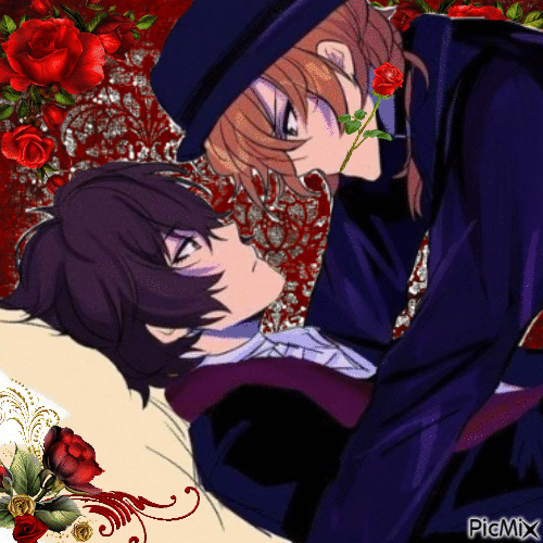 Soukoku Roses and Love - Free animated GIF