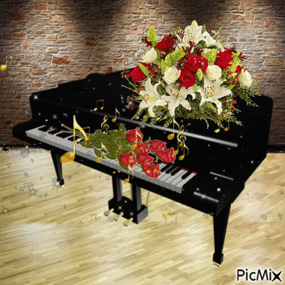 Piano romántico. - Darmowy animowany GIF