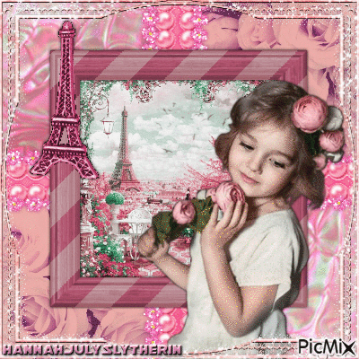 {♥♠♥}Sweet Little Girl in Paris{♥♠♥} - GIF animé gratuit