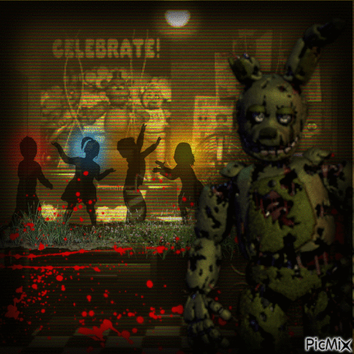 Springtrap and the Lost Souls - GIF animado grátis