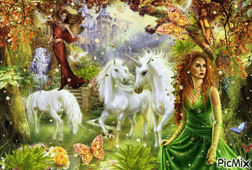 Fairytale land of unicorns - Animovaný GIF zadarmo