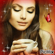 Woman With Her Coffee! - Gratis animeret GIF